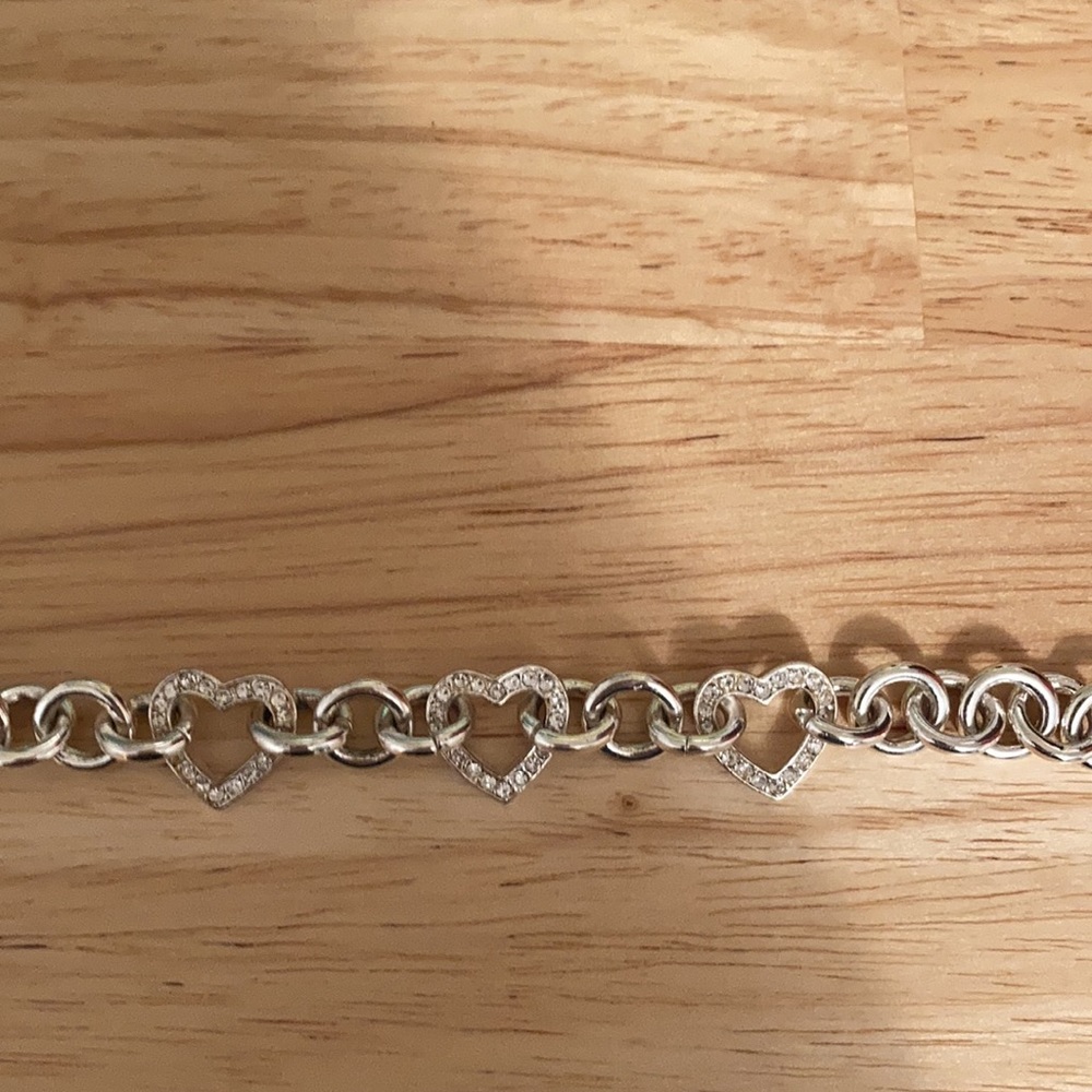 NY&CO Rhinestone Heart Bracelet
